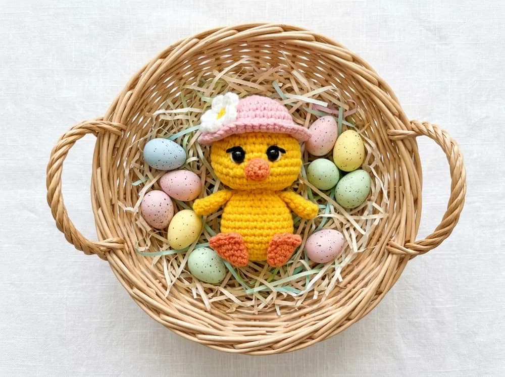 Chick in an Eggshell with Hat Amigurumi Crochet Pattern PDF, photo 1 of 7