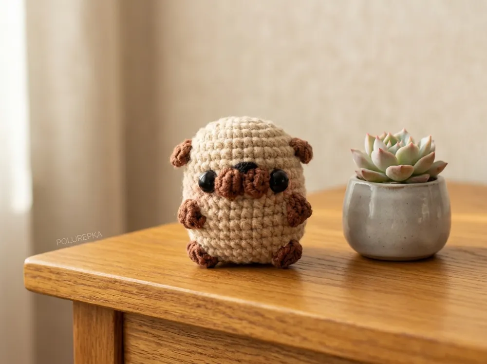 Mini Pug Amigurumi Crochet Pattern