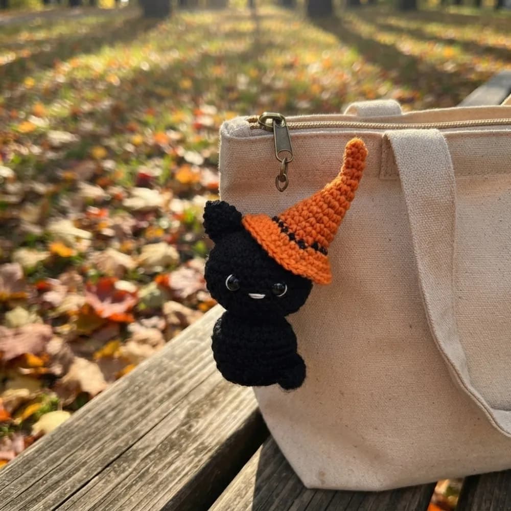 Black Cat Witch Hat Amigurumi Crochet Pattern PDF, photo 1 of 6