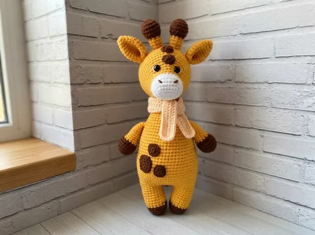 Giraffe Amigurumi Crochet Pattern with Scarf, Cute Safari Animal Plush Toy, Nursery Decor Baby Shower Gift, PDF Pattern Instant Download