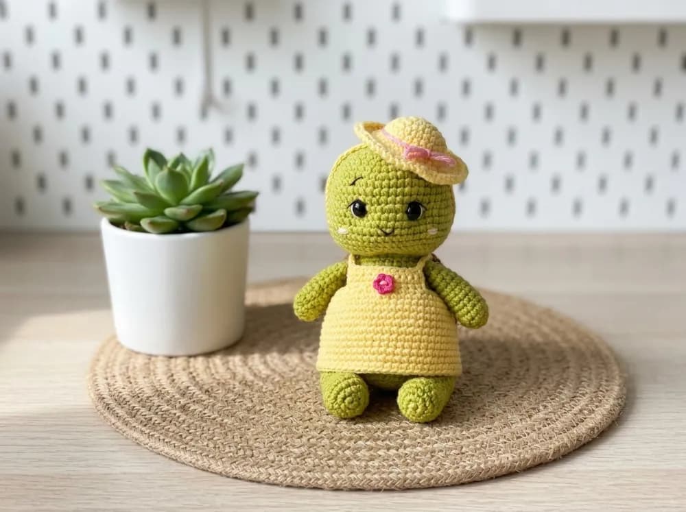 Turtle in Sundress Amigurumi Crochet Pattern PDF