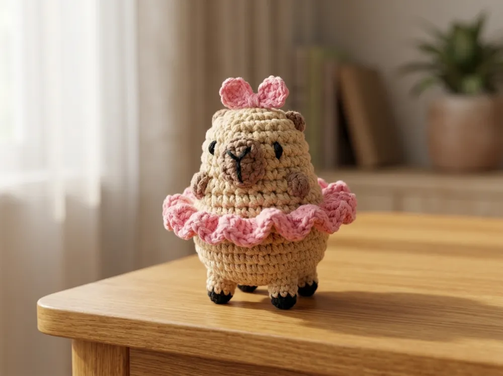 Capybara in a Skirt Amigurumi Crochet Pattern