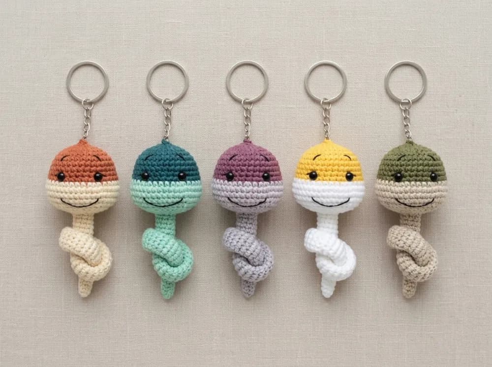 Snake Keychain Amigurumi Crochet Pattern PDF