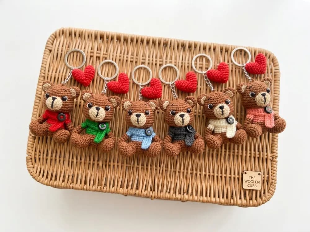 Teddy Bear Keychain Amigurumi Crochet Pattern
