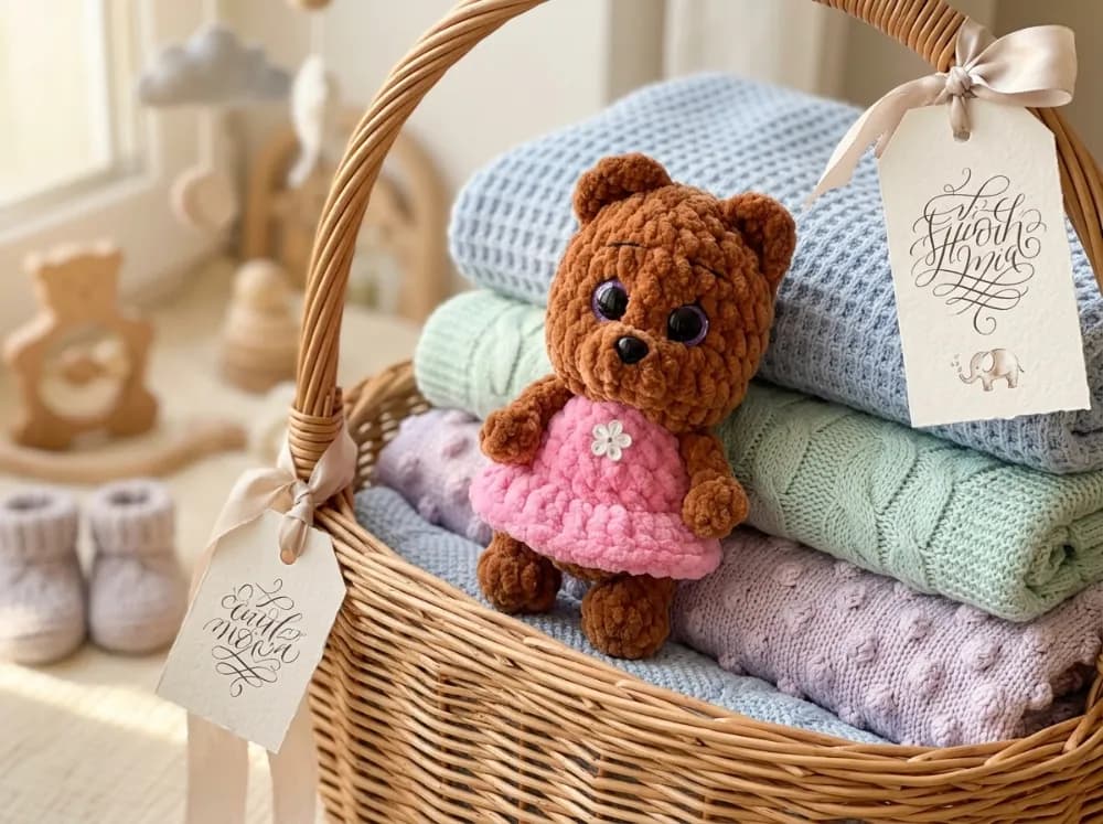 Baby Bear in a Dress Amigurumi Crochet Pattern, photo 1 of 5