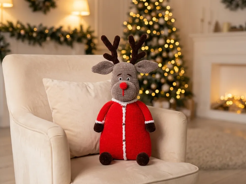 Reindeer Amigurumi Pillow Crochet Pattern PDF