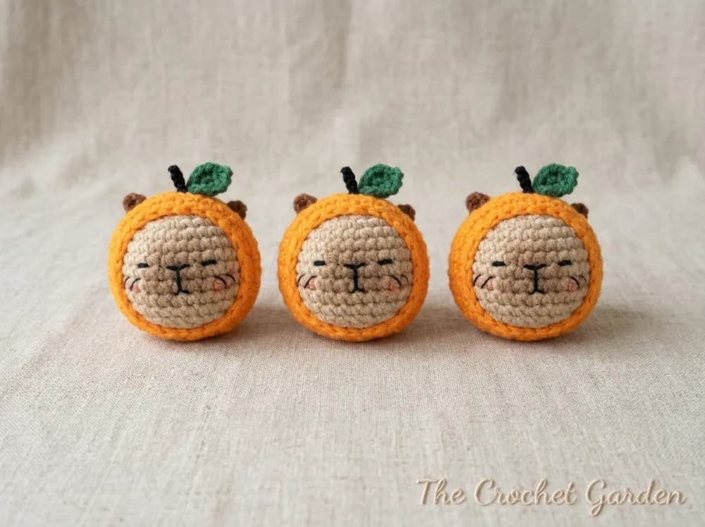 Capybara in an Orange Hat Amigurumi Crochet Pattern