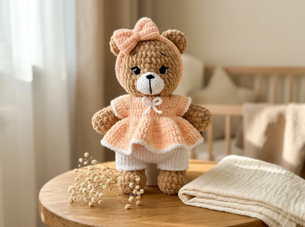 Teddy Bear in a Dress Amigurumi Crochet Pattern