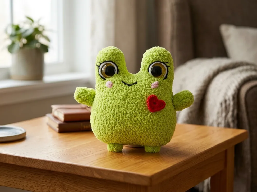 Frog with Heart Amigurumi Crochet Pattern