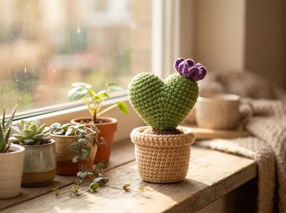 Heart Cactus Crochet Pattern, photo 1 of 5
