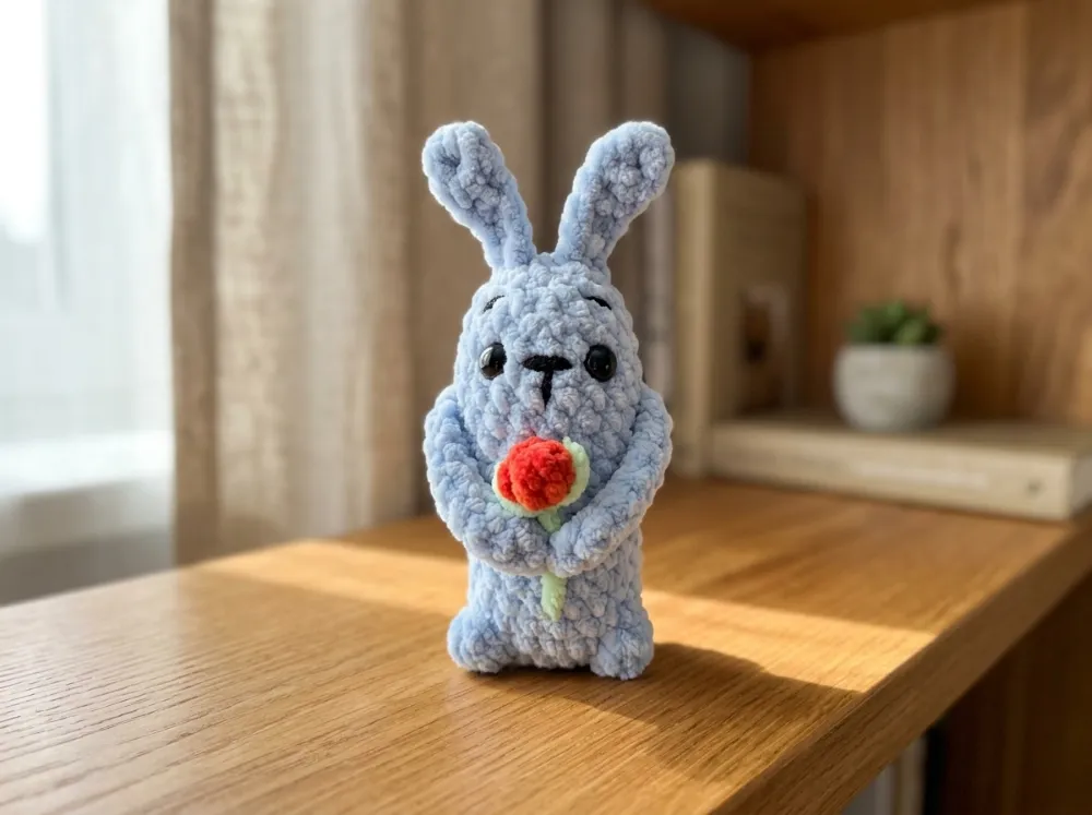 Bunny with Flower Amigurumi Crochet Pattern