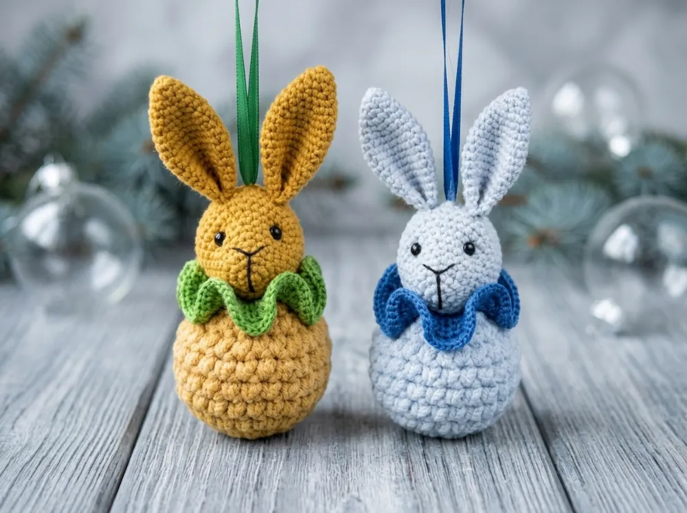 Bunny Head Ornament Amigurumi Crochet Pattern PDF
