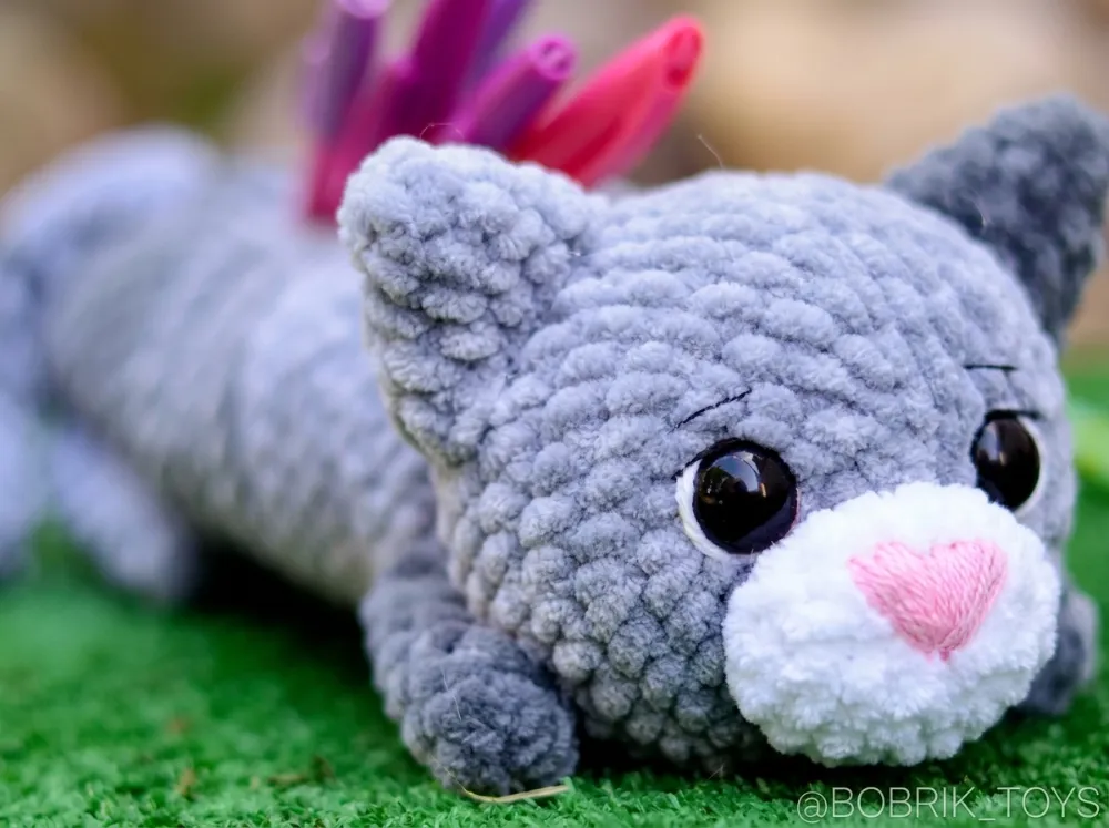 Plush Cat Pencil Case Amigurumi Crochet Pattern PDF, photo 1 of 8