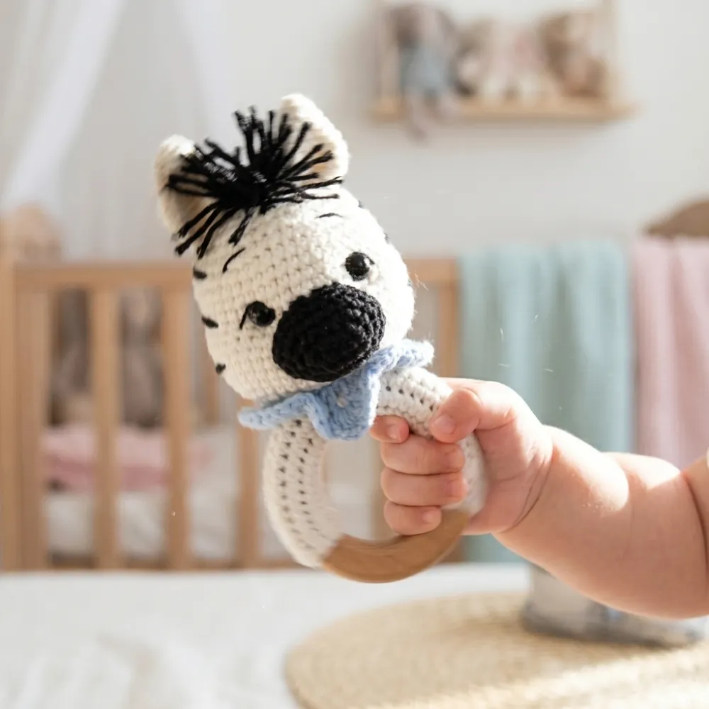 Zebra Rattle Amigurumi Crochet Pattern
