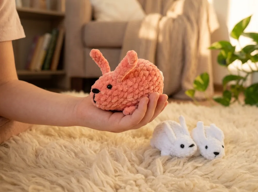 Mini Rabbit Amigurumi Crochet Pattern PDF with Long Ears, photo 1 of 6