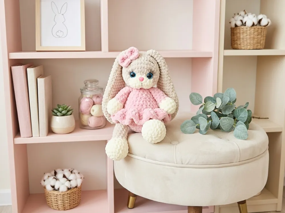 Plush Bunny in a Dress Amigurumi Crochet Pattern PDF, photo 1 of 6