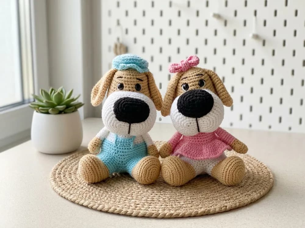Puppy Pals Boy and Girl Amigurumi Crochet Pattern PDF, photo 1 of 10