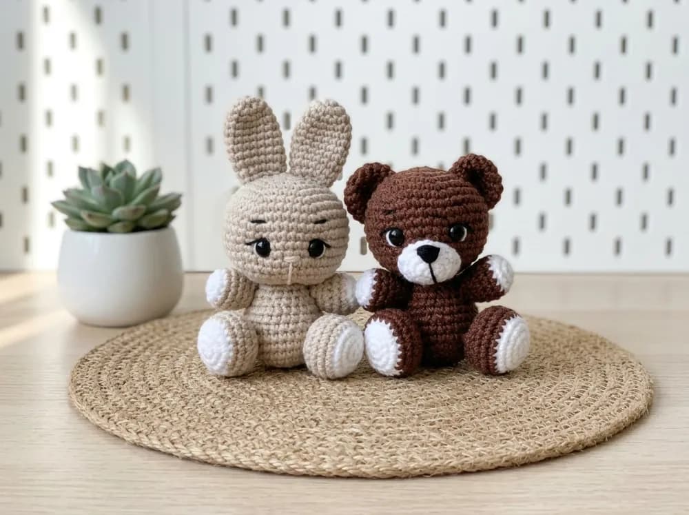 Bunny and Bear Amigurumi Crochet Pattern PDF